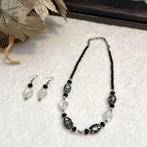 Initial Outfitters Beaded Necklace and Earring Set
